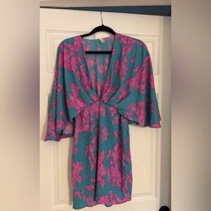 Vibrant Pink and Teal Dress